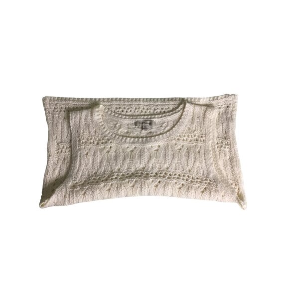 Vintage-Inspired Cream Knit Sleeveless Top S Cozy Casual - Picture 7 of 14